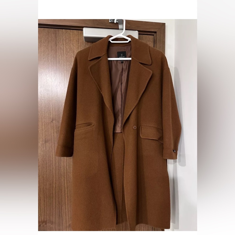 Lookast brown oversized handmade coat